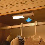 Under-cabinet light fixture with motion sensor in a closet